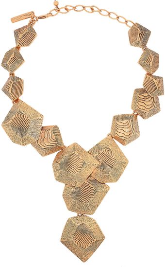  24karat Goldplated Woodeffect Necklace 