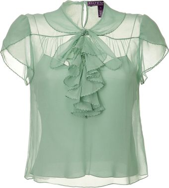 Ralph Lauren Collection Pale Seafoam Single Georgette Dapne Top - Lyst