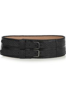 Roberto Cavalli Crocembossed Leather Waist Belt - Lyst