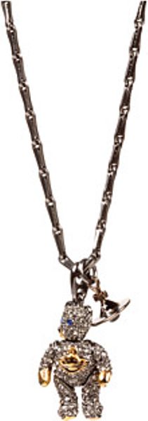 Vivienne Westwood Little Pave Teddy Long Necklace in Silver (g) - Lyst