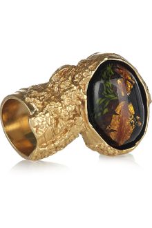 Yves Saint Laurent Arty Goldplated Glass Ring - Lyst