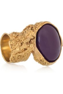 Yves Saint Laurent Arty Goldplated Glass Ring - Lyst