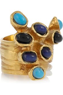 Yves Saint Laurent Arty Goldplated Glass Ring - Lyst