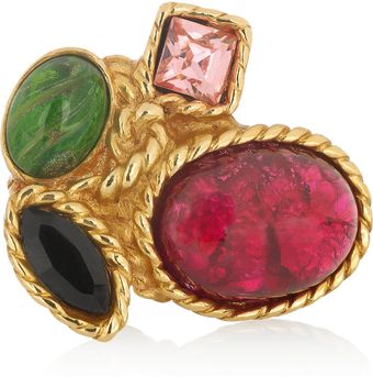 Yves Saint Laurent Artyn Color Goldplated Glass Ring - Lyst