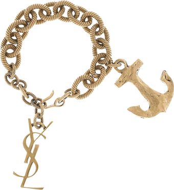 Yves Saint Laurent Goldplated Anchor Charm Bracelet - Lyst