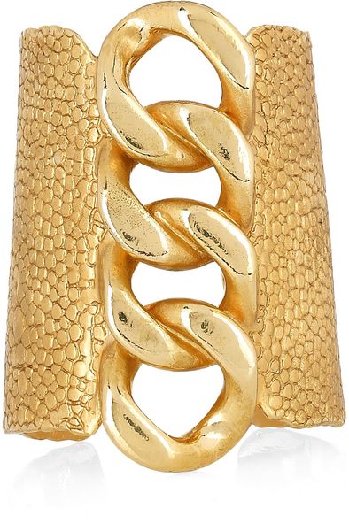 Yves Saint Laurent Goldplated Stingrayeffect Chain Cuff in Gold - Lyst