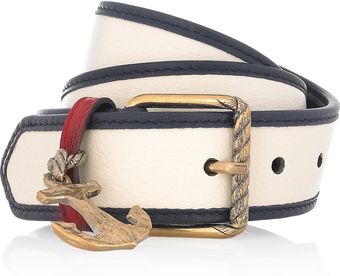 Yves Saint Laurent Anchorembellished Leather Belt - Lyst