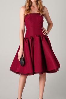Zac Posen Strapless Dress with Full Skirt - Lyst