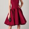 Zac Posen Strapless Dress with Full Skirt in Red - Lyst