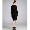 Alexander Mcqueen Black Jersey Vneck Belted Dress in Black - Lyst