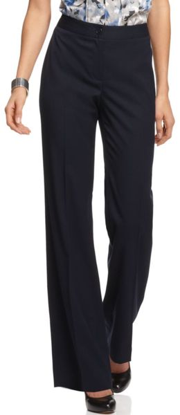 Anne Klein Pants Classic Flare Navy - Lyst