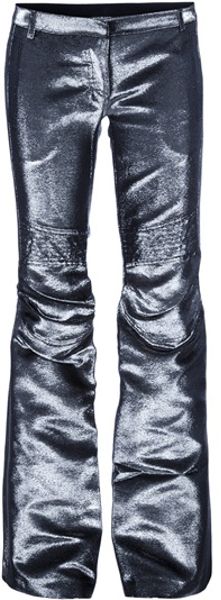 Balmain Flare Trouser in Silver - Lyst