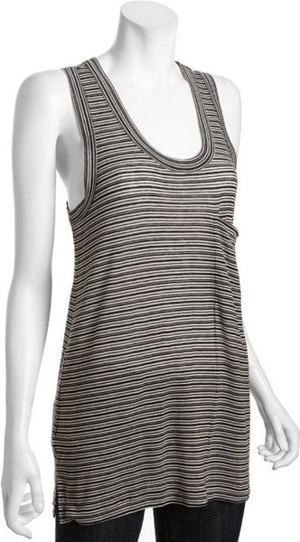 Bcbgmaxazria Black Knit Striped Pocket Tank in Black - Lyst
