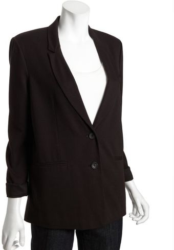  Heather Grey Cotton Knit Twobutton Blazer 