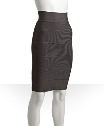  Grey Banded Stretch Skirt 
