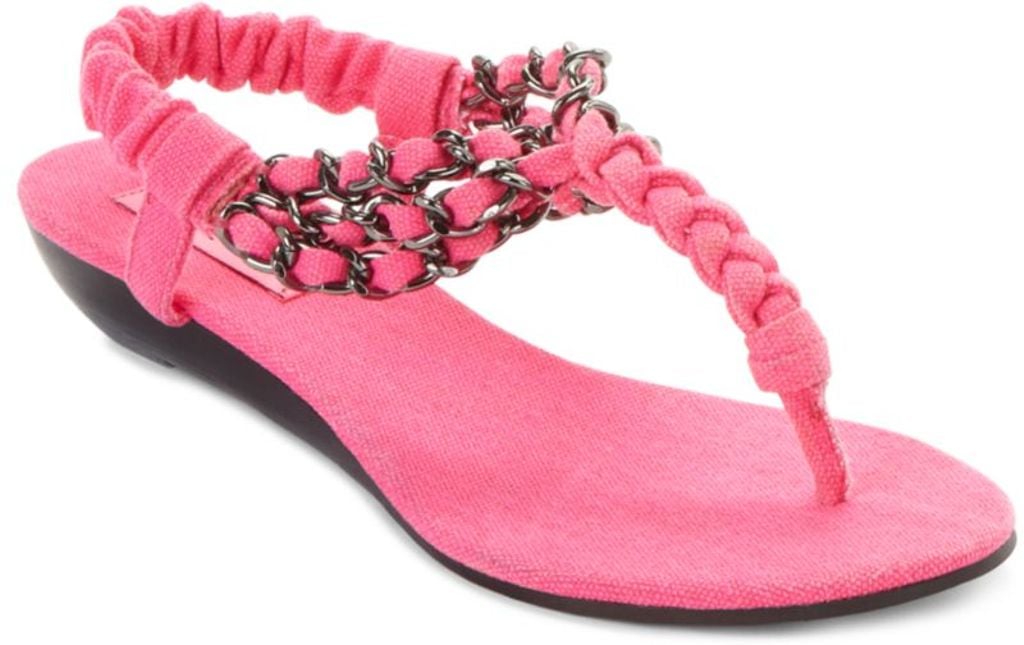 pink store sandals