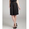 Bottega Veneta Black Twill Pleated Belted Knee Length Skirt in Black - Lyst