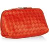 Bottega Veneta Intrecciato Leather Cosmetics Case in Red - Lyst