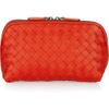 Bottega Veneta Intrecciato Leather Cosmetics Case in Red - Lyst