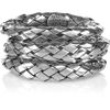 Bottega Veneta Set Of Four Silver Intrecciato Stacking Rings in Silver - Lyst