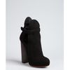 Celine Black Suede Cutout Stacked Heel Platform Booties in Black - Lyst