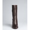 Celine Dark Brown Leather Logo Boots in Brown - Lyst