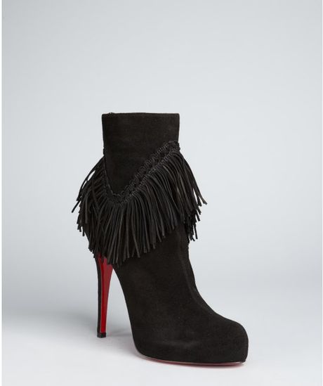 black suede louboutin boots