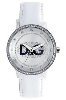 D&G Womens White Leather Strap - Lyst