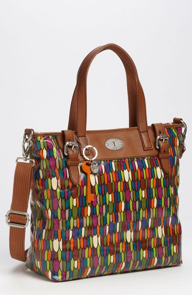 Fossil Vintage Keyper Coated Canvas Tote in Brown (multi) Fossil Vintage Keyper Coated Canvas Tote in Brown (multi)