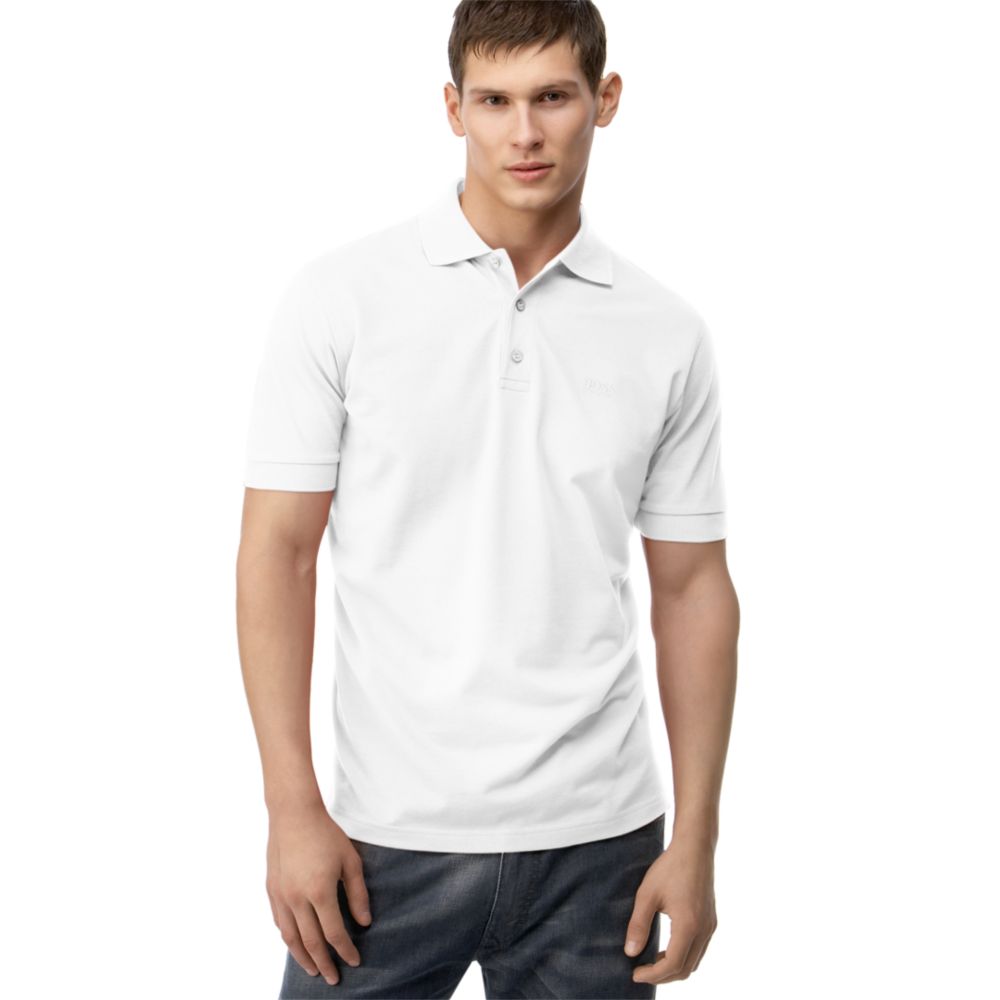 white hugo boss polo