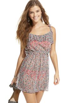 Jessica Simpson Spaghetti Strap Floral Mesh Dress - Lyst