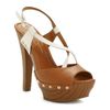 Jessica Simpson Laisha Platform Sandals in Brown (luggage/ivory) - Lyst