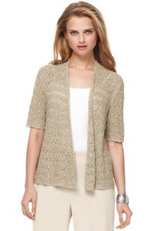 Jones New York Short Sleeve Open Front Cardigan - Lyst
