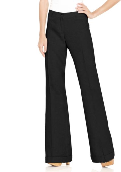 Michael Kors Wideleg Linen Pants in Black - Lyst