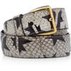 Miu Miu Star Print Watersnake Waist Belt in Gray (brown) - Lyst