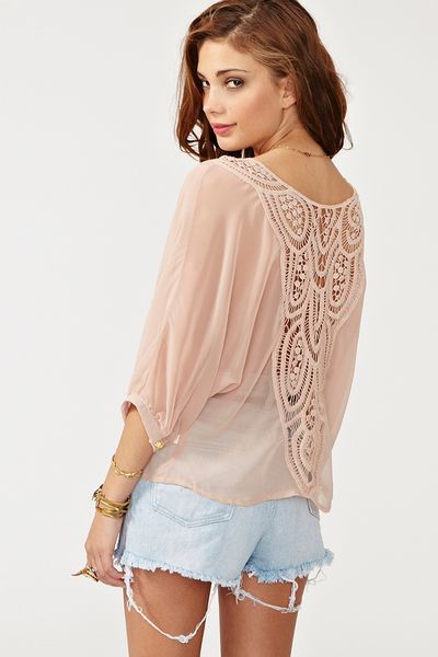 Nasty Gal Crochet Tie Top Blush in Pink (blush) - Lyst