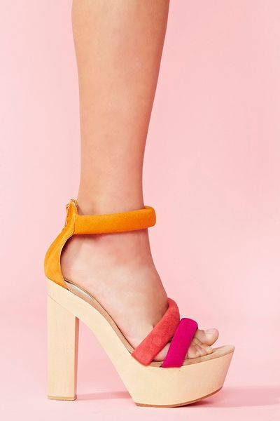 Nasty Gal Sunset Platform in Multicolor (poppy) - Lyst