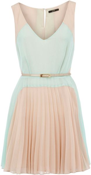 Oasis Colourblock Pleat Dress - Lyst