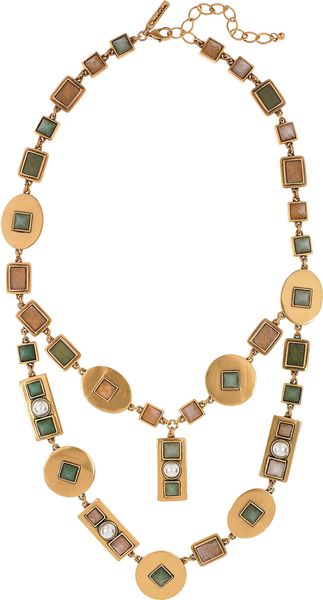 Oscar de la Renta 24karat Goldplated Geometric Necklace - Lyst