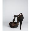 Prada Black and Ebony Suede Platform Tstrap Pumps in Black - Lyst