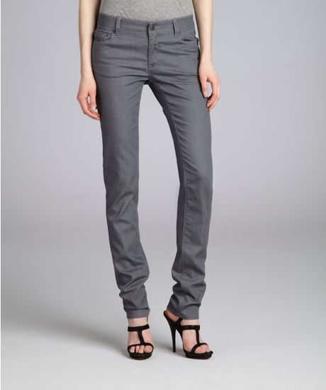 Prada Grey Denim Fivepocket Skinny Jeans in Gray (grey) - Lyst