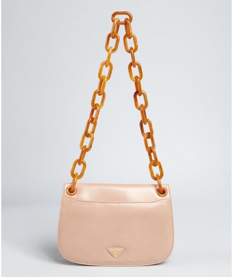Prada Cameo Leather Chain Strap Shoulder Bag in Brown (tan) | Lyst