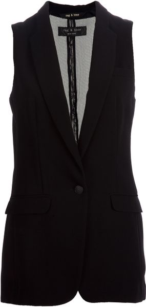 Rag & Bone Sheer Sleeveless Blazer in Black - Lyst