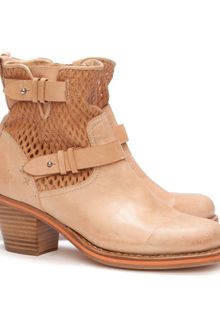 Rag & Bone Mid Moto Perforated Booties Sand - Lyst