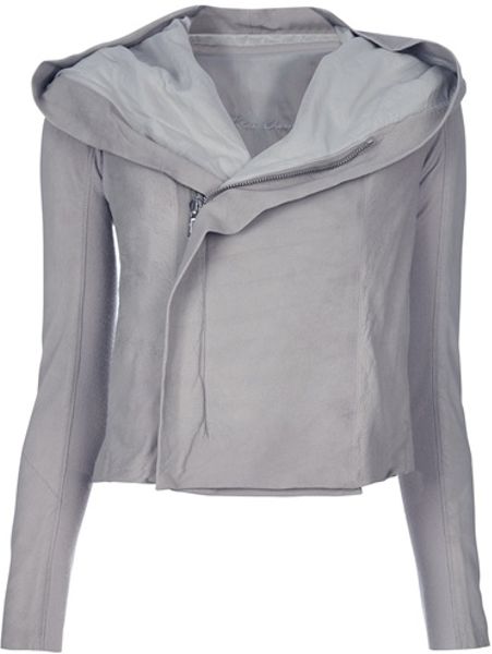 Rick Owens Hooded Jacket in White (pearl) - Lyst