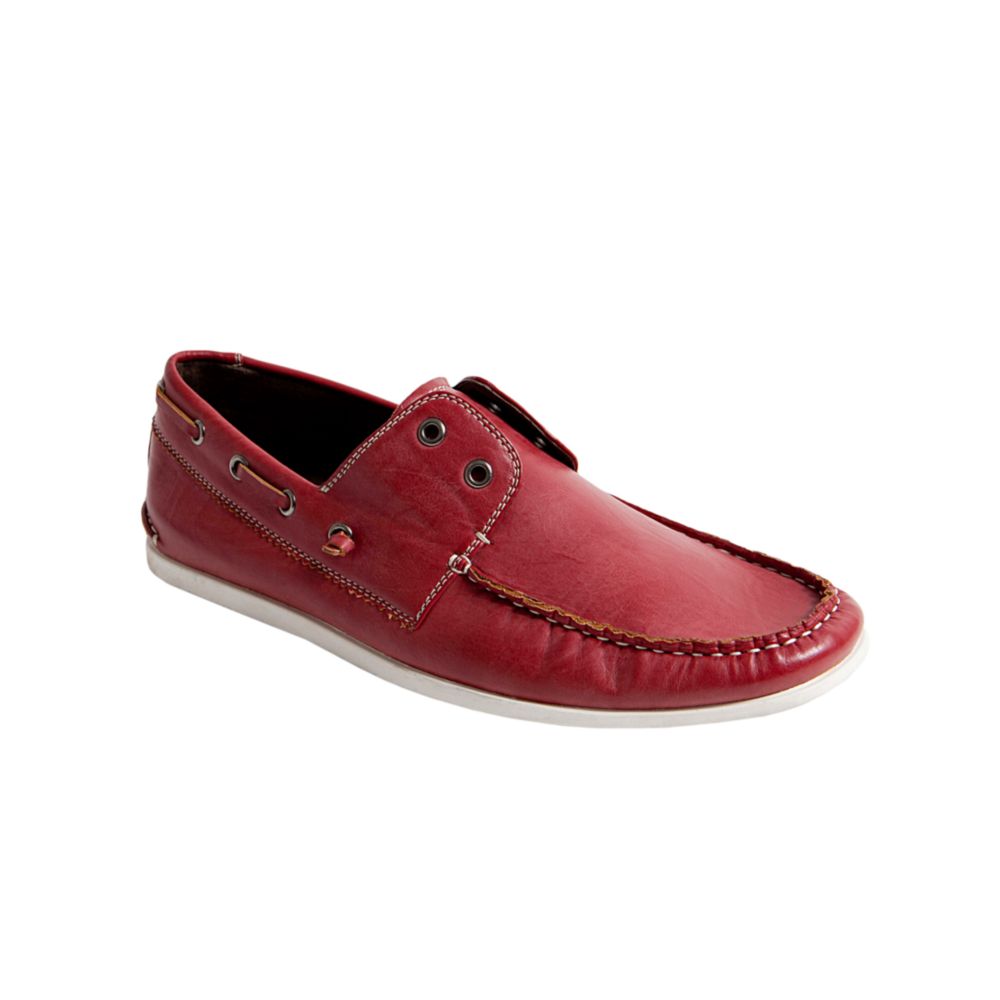 Steve Madden Gamer Laceless Boat Shoes in Red for Men Lyst