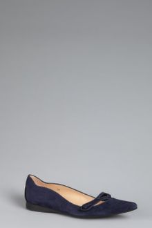 Tod's Navy Suede Audrey Cutout Flats - Lyst