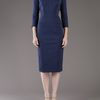 Victoria Beckham Vneck Dress in Blue (navy) - Lyst