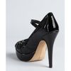 Vince Camuto Black Patent Leather Marken Peep Toe Pumps in Black - Lyst
