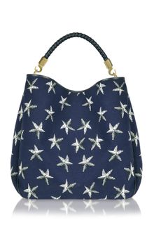 Yves Saint Laurent Roady Large Blue Starfish Hobo - Lyst